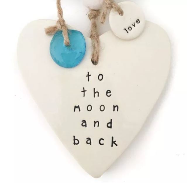 CC To The Moon And Back Ceramic Wall Heart