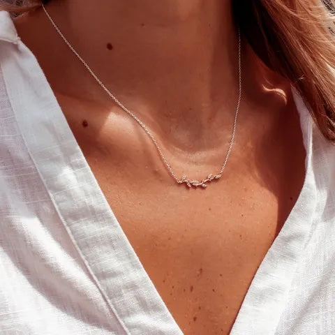 Petals 46cm Sterling Silver and Rose Gold 'Best Friend Branch' Necklace