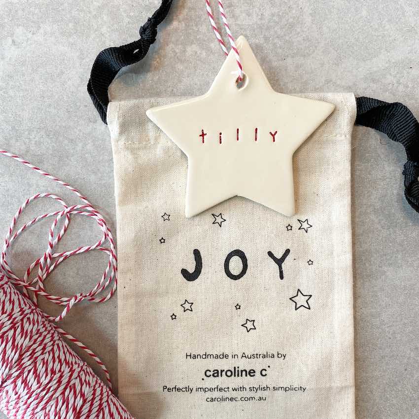 Personalised Ceramic Christmas Decoration Star