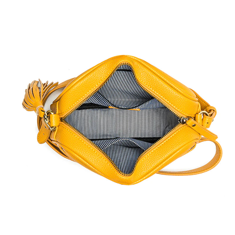 Raven Mustard Crossbody Bag