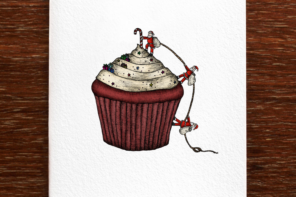 Santa Claus Cupcake Greeting Card