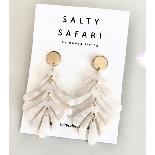 Tropical White Resin earrings