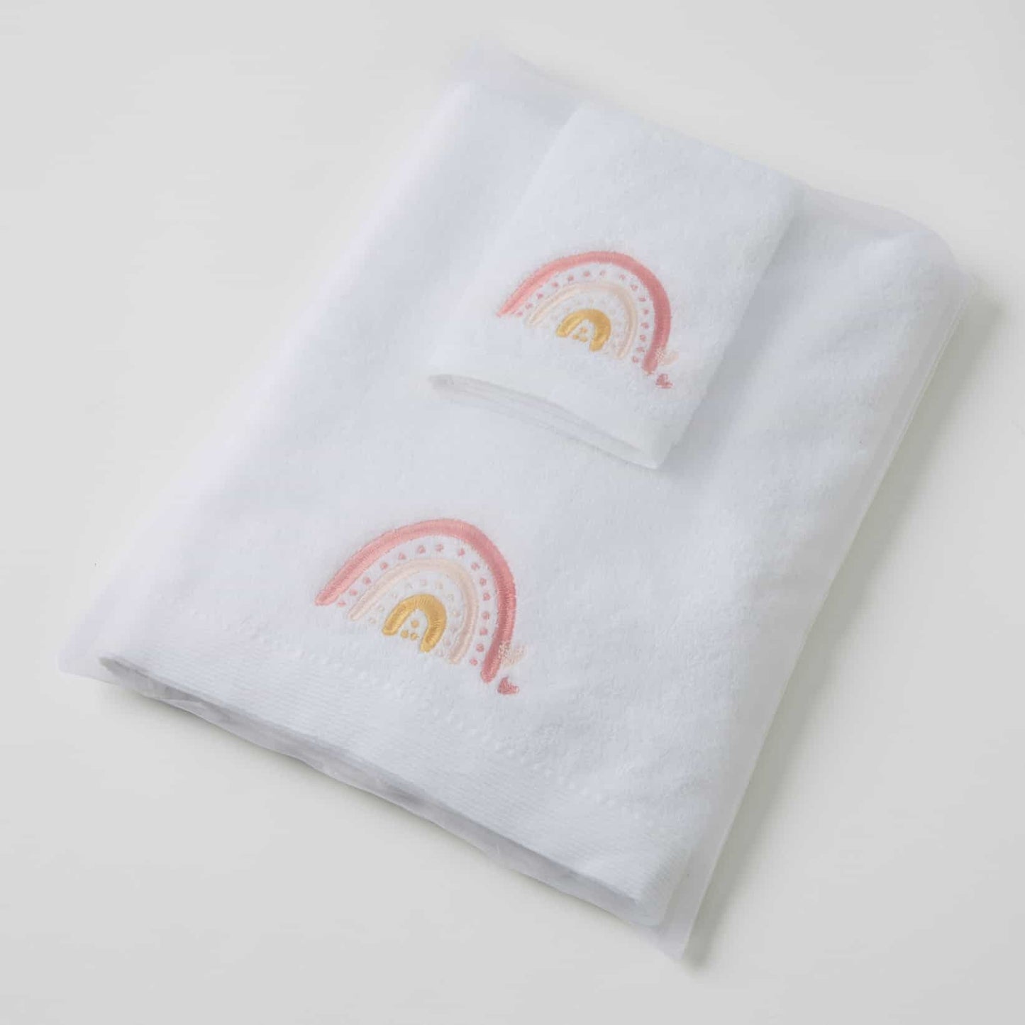 BATH TOWEL & FACE WASHER IN rainbow