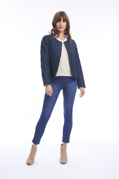 Linen Jacket Padded in Navy