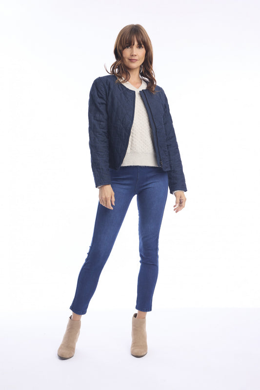 Linen Jacket Padded in Navy