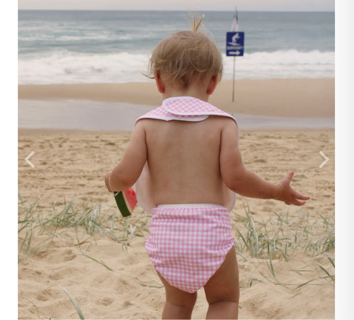 Tyoub Pink Check Swim Bag set