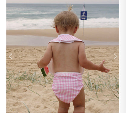 Tyoub Pink Check Swim Bag set