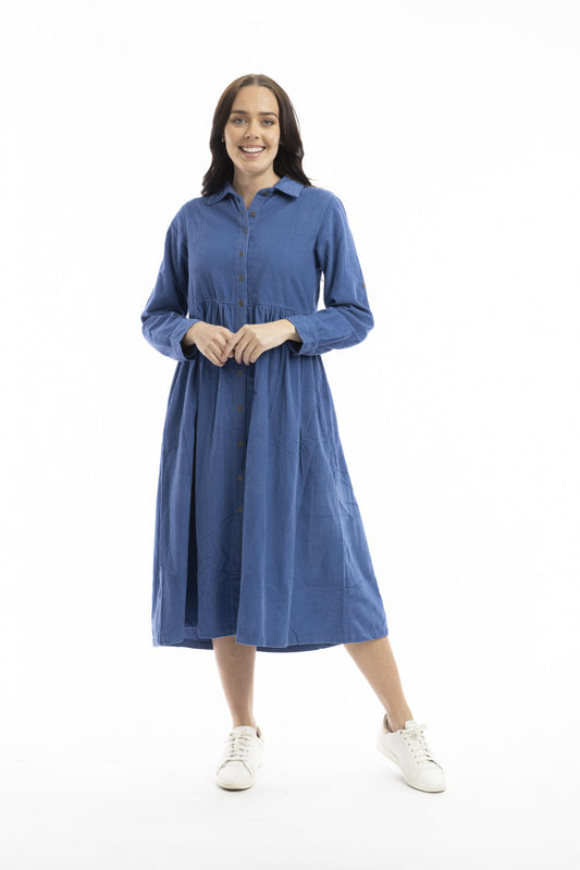 Cord Solid Dress Collar - Blue