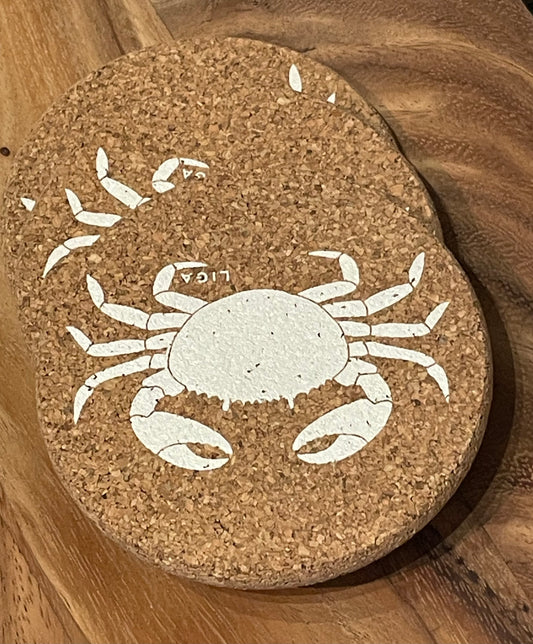 Printed Cork Coaster Single - Crab