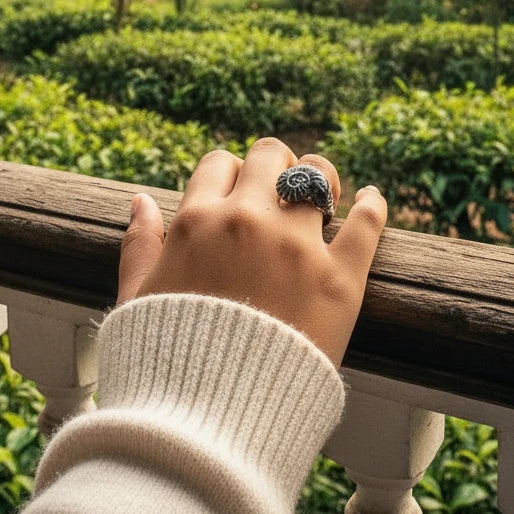 Ramshorn Shell & Tila Ring