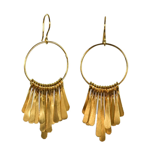 MW Gold Tassel Hoop Earrings B15