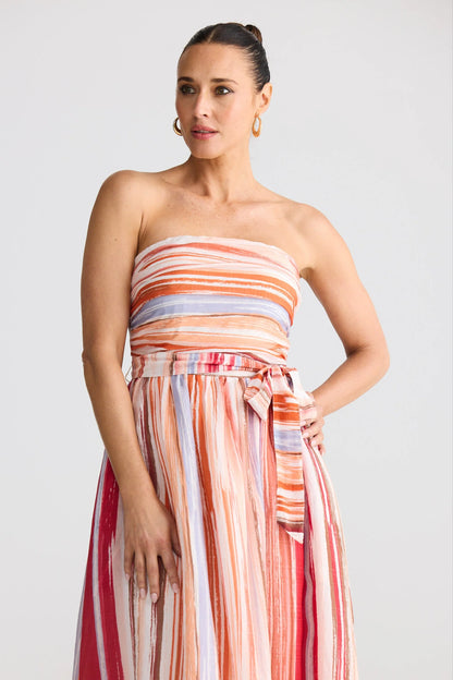 Avalon Dress Painterly Stripe