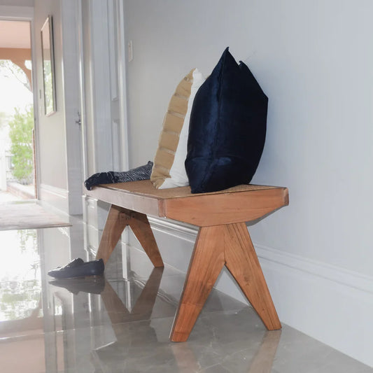 Byron 2 Seater Mango Wood Rattan Bench - Natural