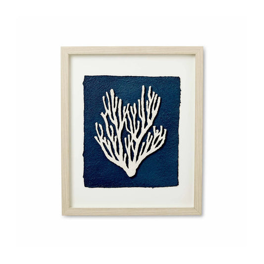 Coral Blue Papier-mache Artwork 50x60x4