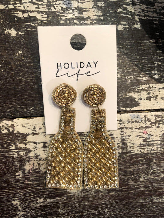 Pop Bottles Earrings in Champagne