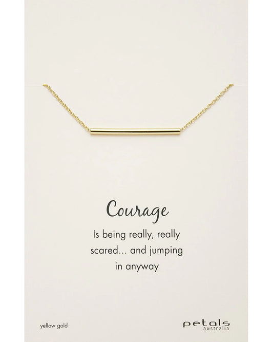 Petals Courage Bar Necklace - Gold