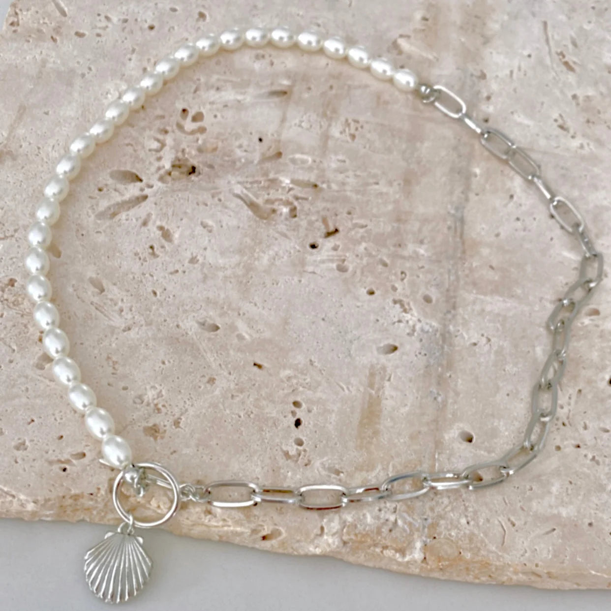 Salty Safari Seashells Choker - Silver