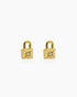 Petals Gold Mini Lock Zirconia Earrings