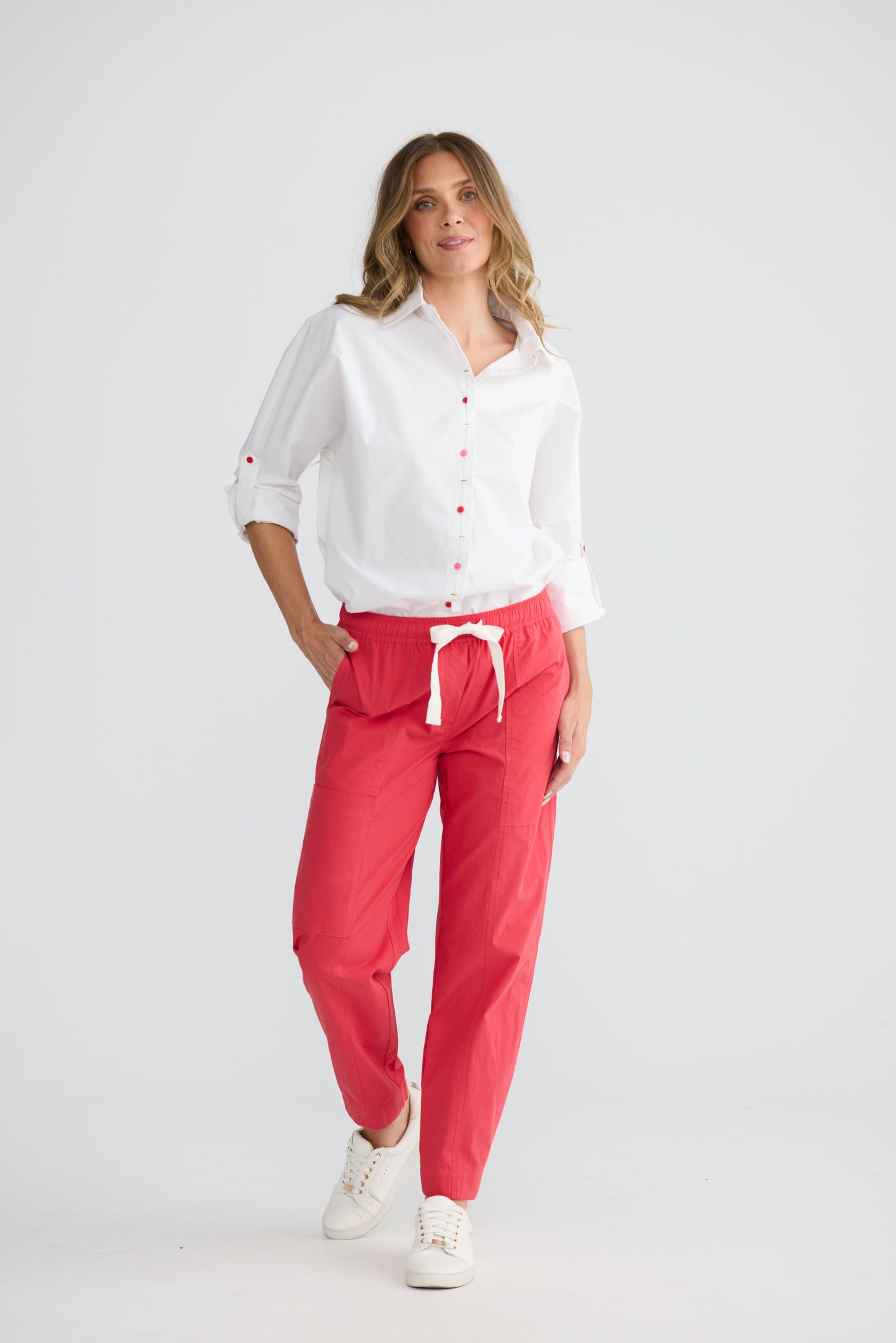 Reva Cargo Pants in Navy OR Red