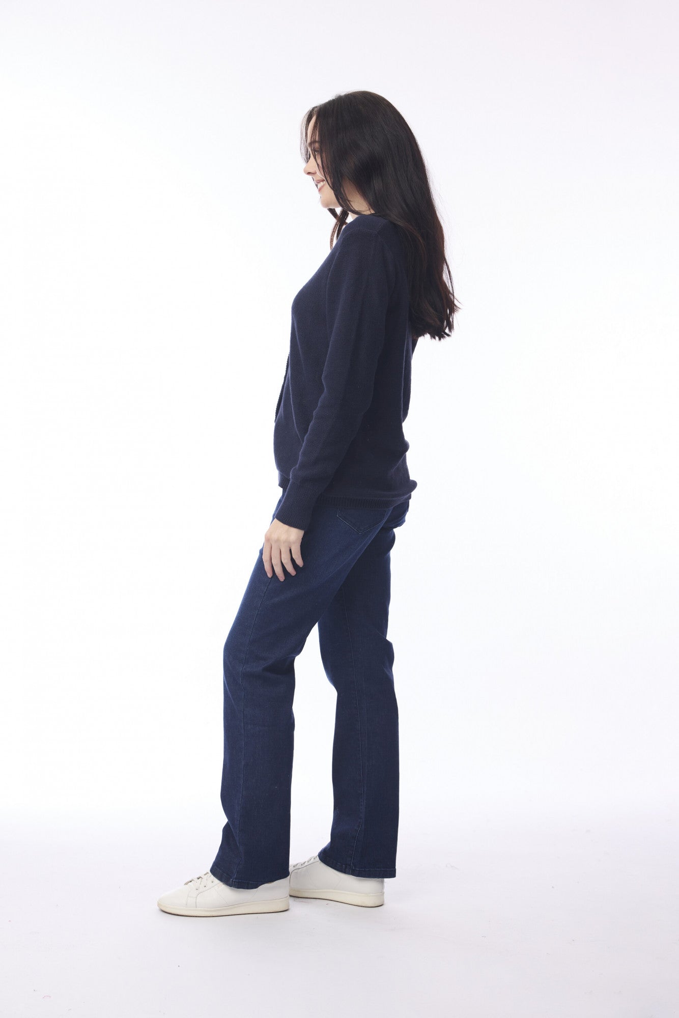 Knit Cardigan in Navy or Natural