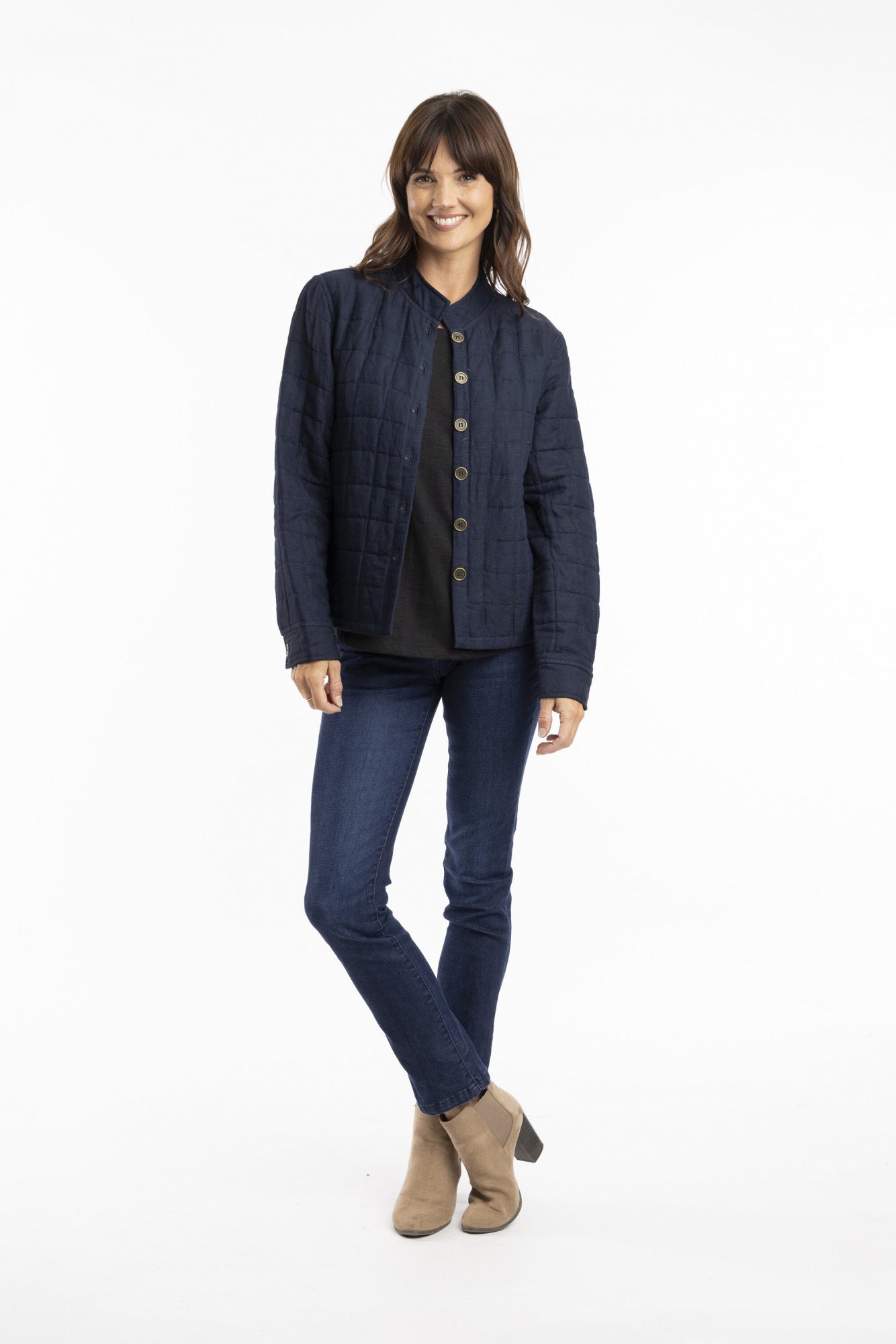 Pure Linen Coat Paded