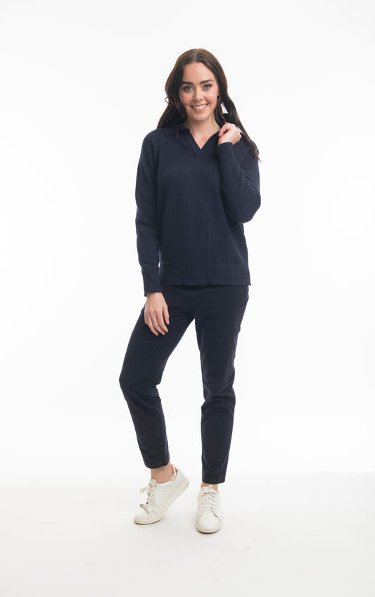 Collar Jumper Knits in Navy