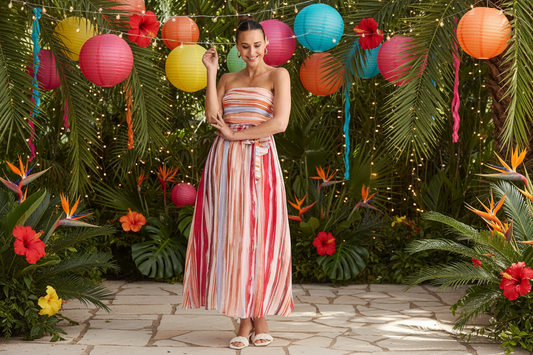 Avalon Dress Painterly Stripe