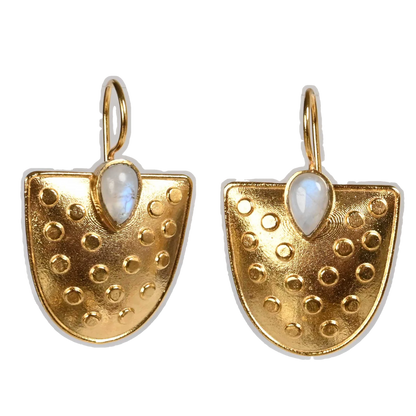 Euro Gold Gemstone Earrings A221 (Various)