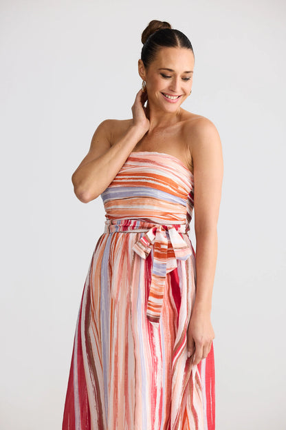 Avalon Dress Painterly Stripe