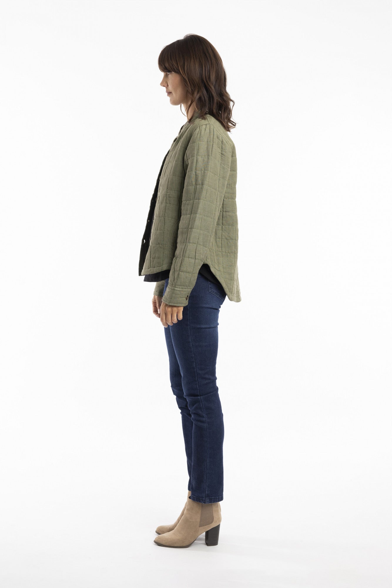 Pure Linen Coat Paded
