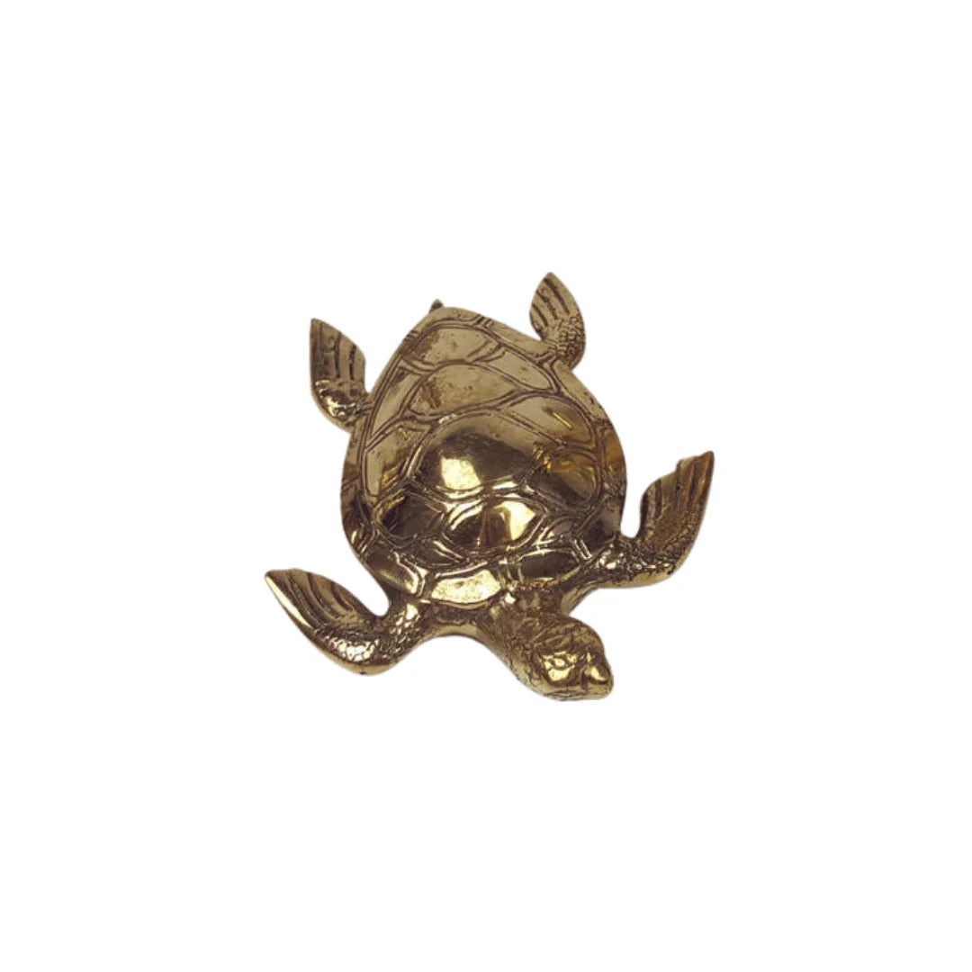 Brass Turtle Sculpture – Solid Polished Brass (4 Sizes Available)