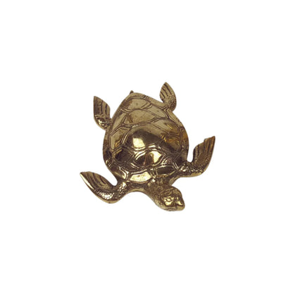Brass Turtle Sculpture – Solid Polished Brass (4 Sizes Available)