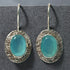 MW Hook Earrings Aqua Chalcedony Bezel Lux