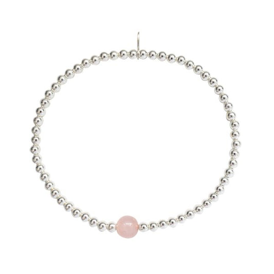 Gammies Elastic Bracelet - Rose Quartz Bead