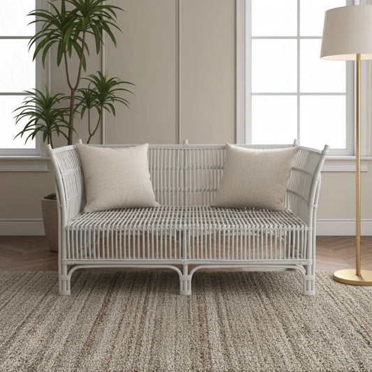 Cane 2 Seater Sofa - white