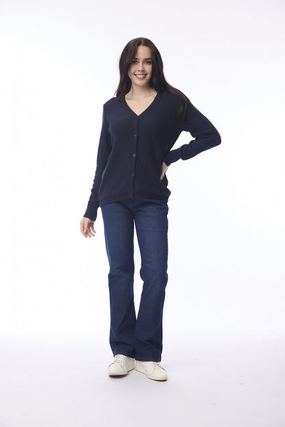 Knit Cardigan in Navy or Natural