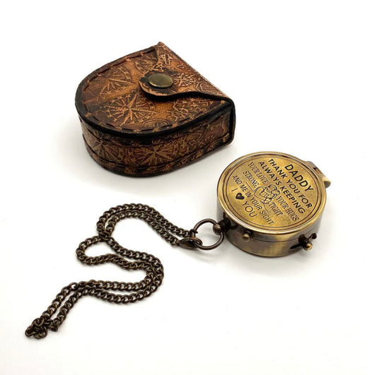 Pocket Compass With Message - Daddy