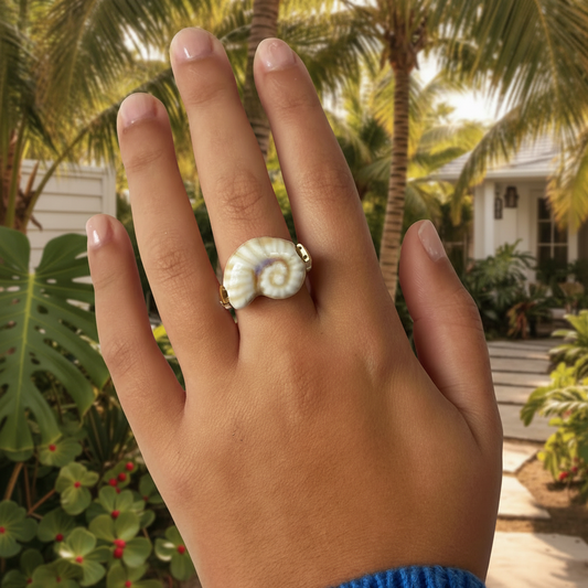 Ramshorn Shell & Tila Ring