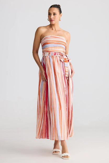 Avalon Dress Painterly Stripe