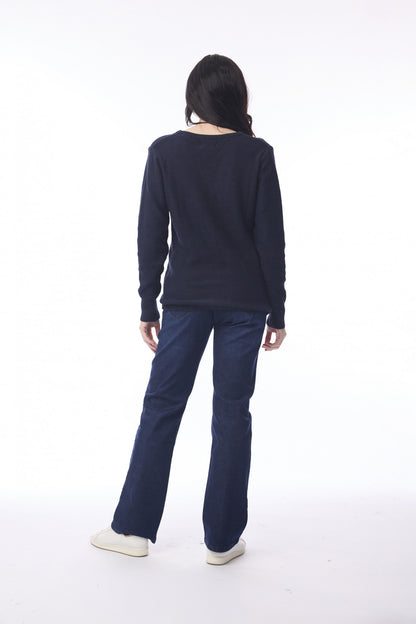 Knit Cardigan in Navy or Natural