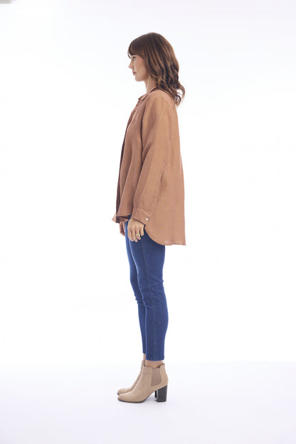 Linen shirt - Pumpkin Spice