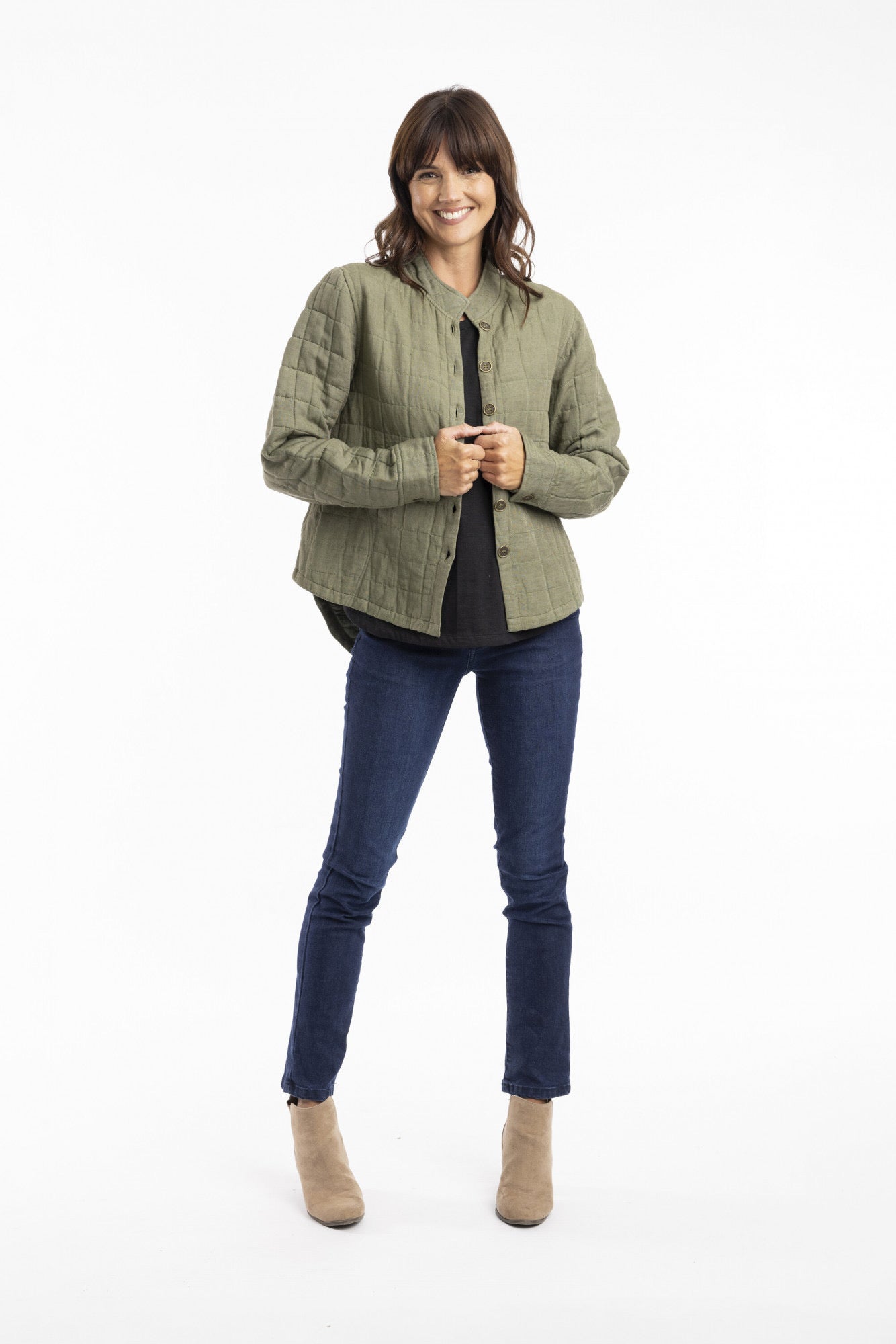 Pure Linen Coat Paded