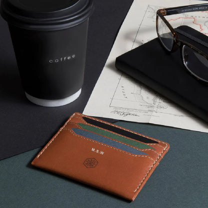 Roma Leather Card Holder Tan