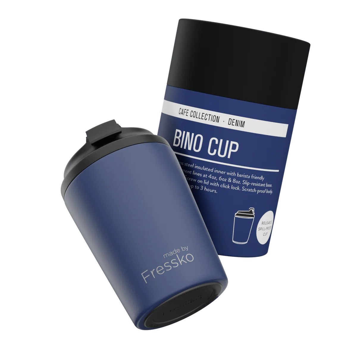 Ceramic Bino 8oz Reusable Coffee Cup in Peachy and other colours