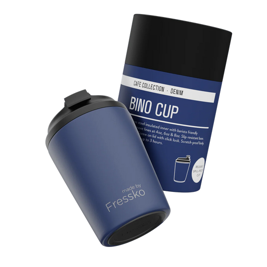 Ceramic Bino 8oz Reusable Coffee Cup in Denim and other colours