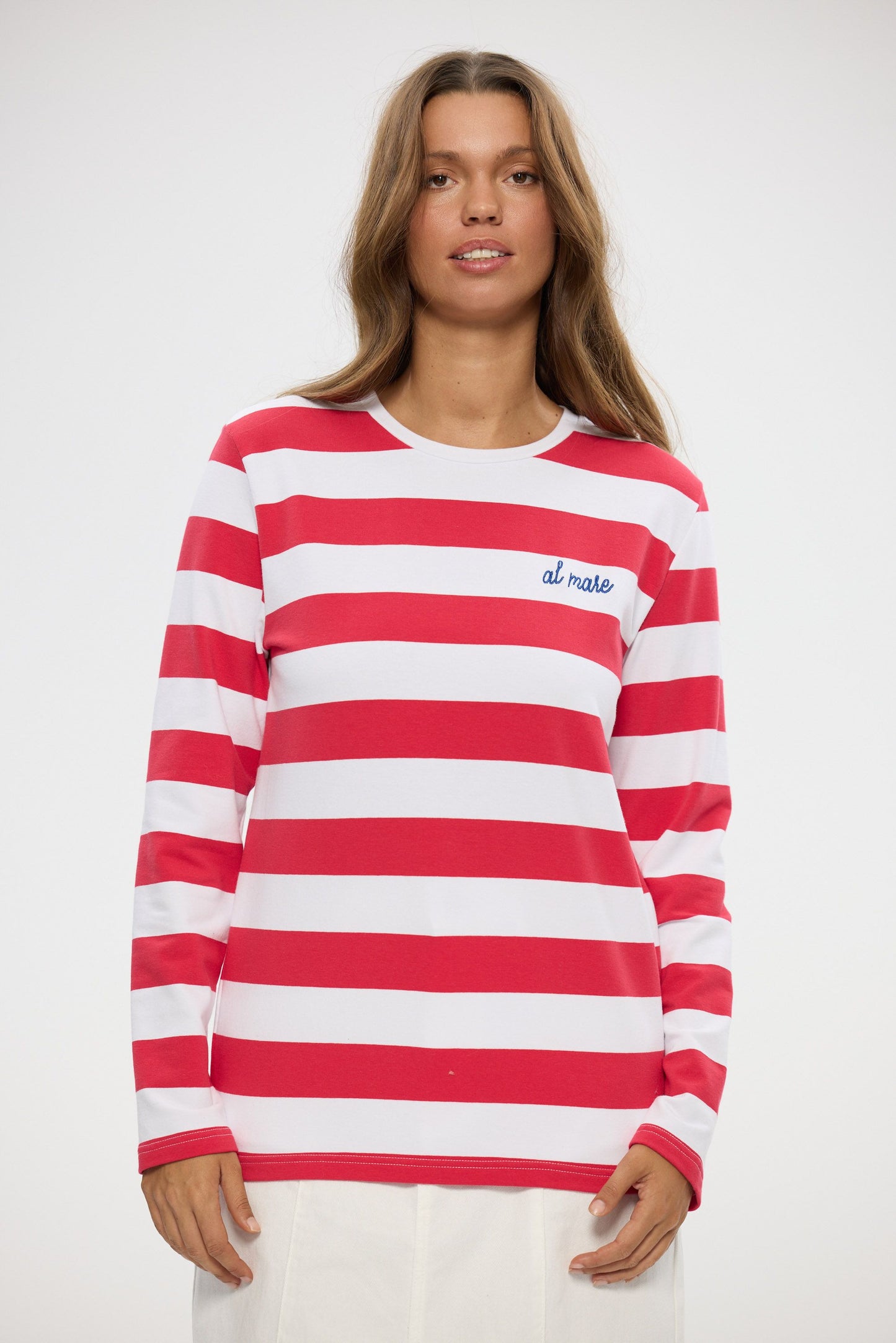 Roam Long Sleeve Tee in Red Stripe
