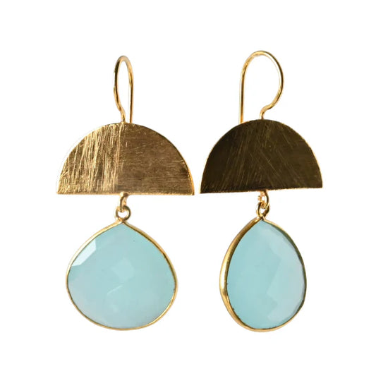 MW Euro Gold Gemstone Drop Earrings A298A