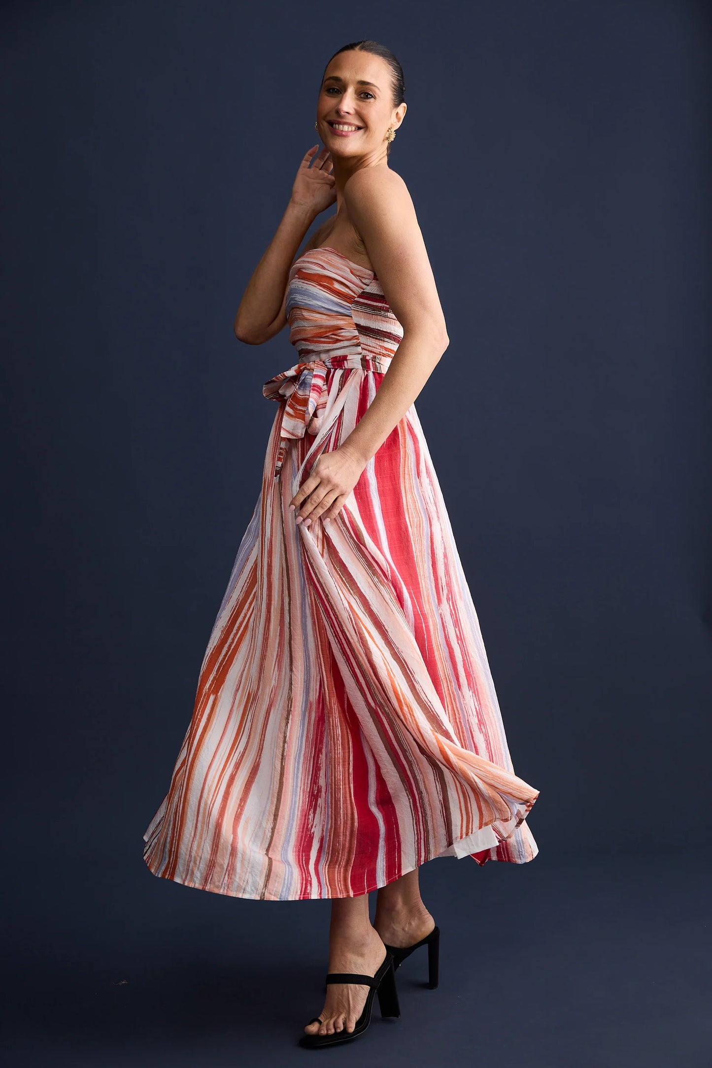 Avalon Dress Painterly Stripe