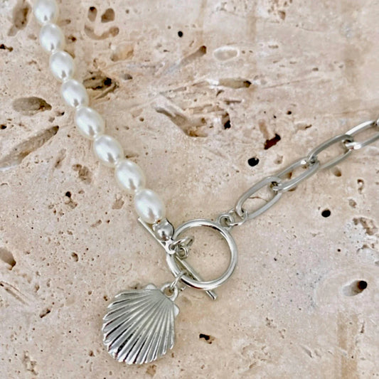Salty Safari Seashells Choker - Silver