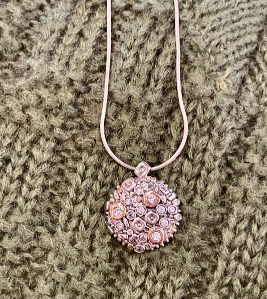 EP4824 Sterling Silver & 9ct Gold Circle Pendant